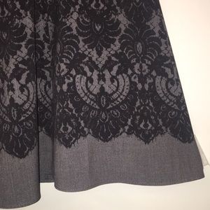 EUC Tahari Gray/Black Print Skirt Sz8